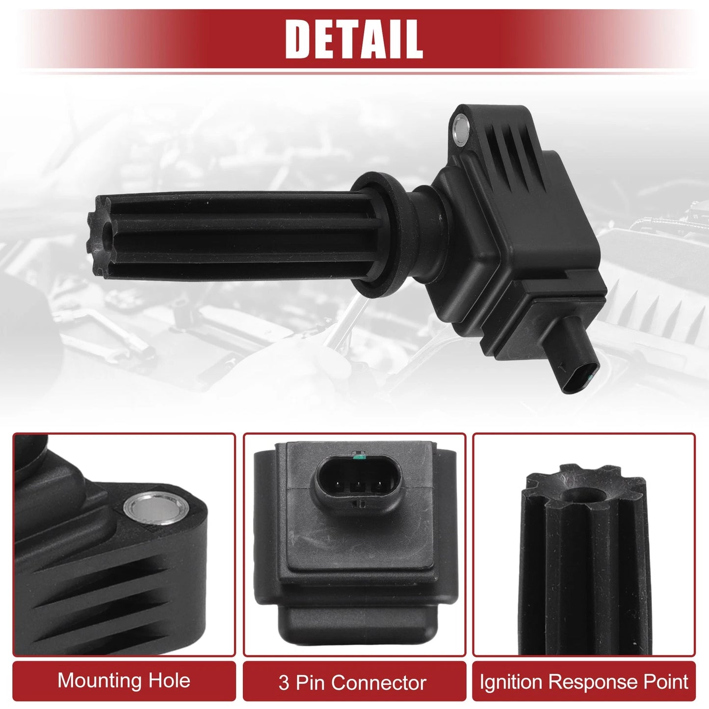 4 x Ignition Coils for Ford Edge (2012-2018) - High Performance Black