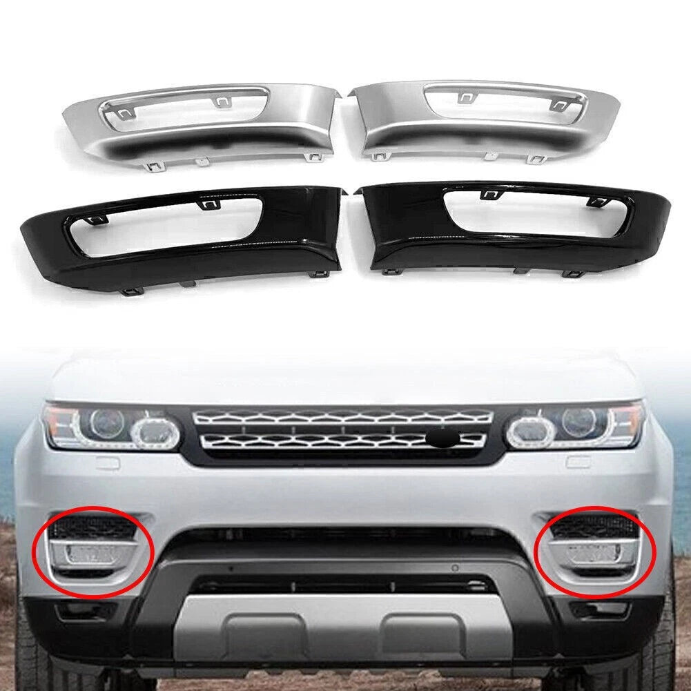Front Bumper Fog Light Lamp Cover for Range Rover Sport (2014-2017) Black ABS
