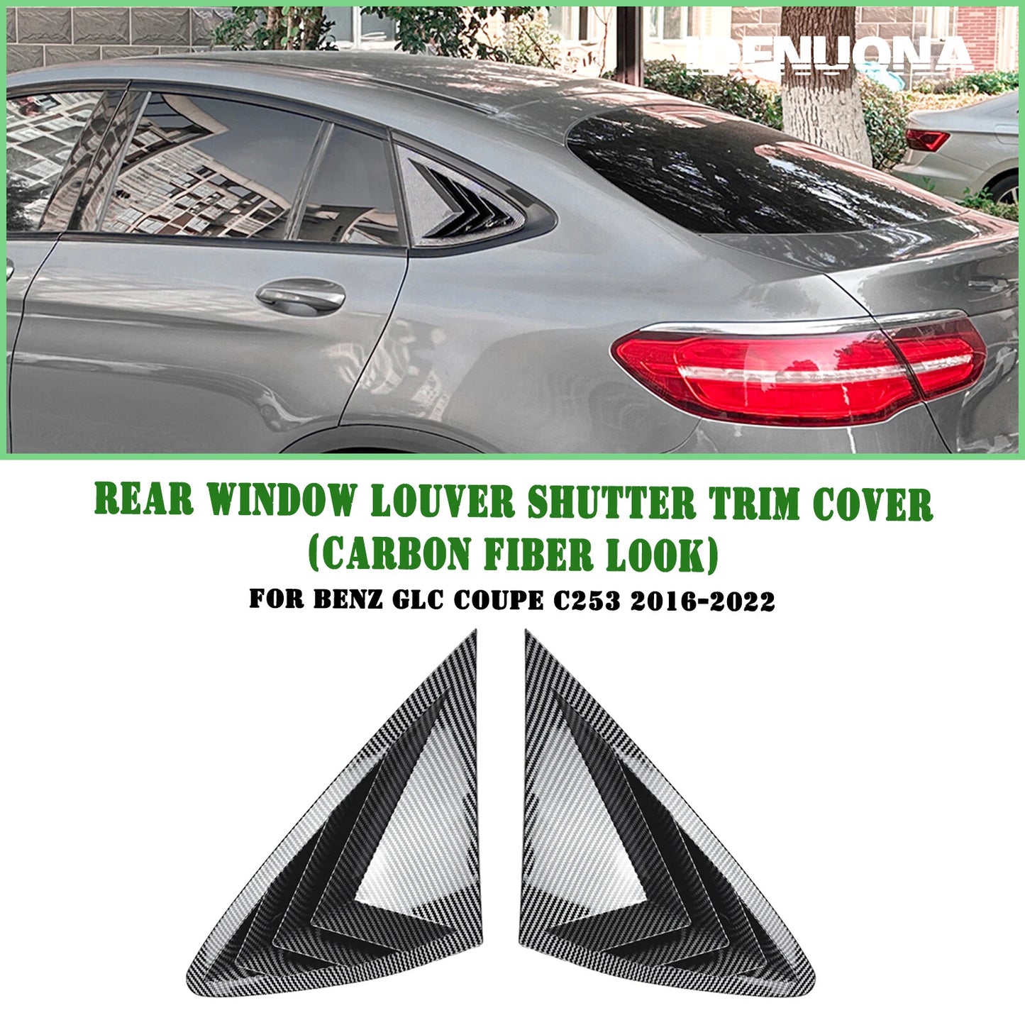 2 x Carbon Look Rear Side Window Louvers for Benz GLC C253 (2016-2022)