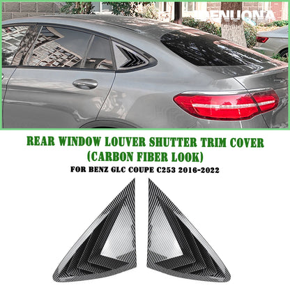 2 x Carbon Look Rear Side Window Louvers for Benz GLC C253 (2016-2022)