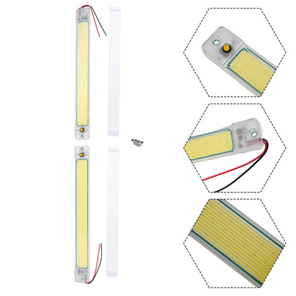 2 x LED Car Interior White Strip Lights Bar Lamp for Car Van Caravan Boat