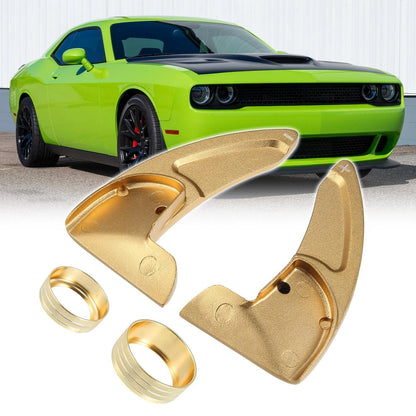 Gold Tone Inner Paddle Shifter AC Volume Knob Cover Ring for Dodge Charger