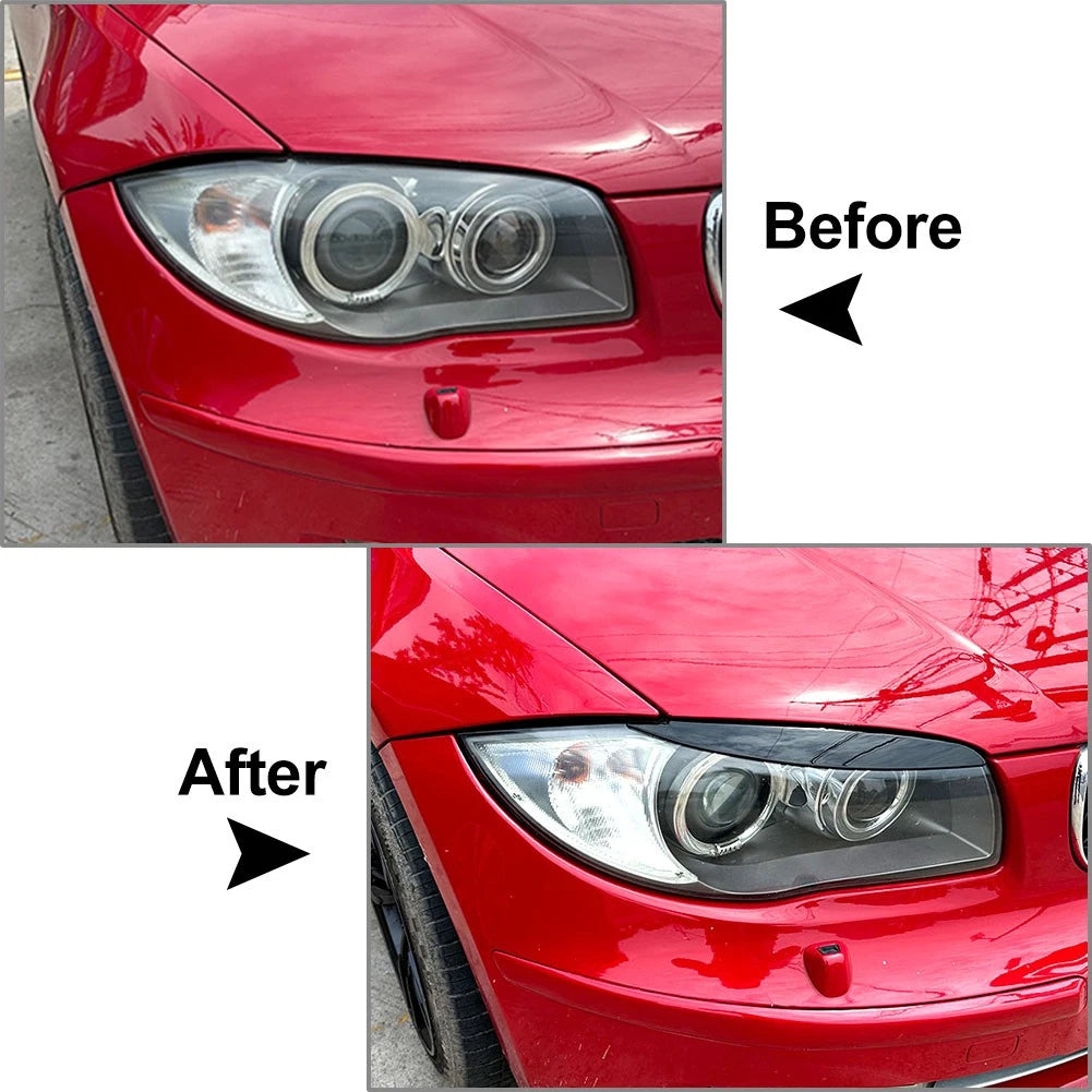 Front Headlight Eyelids Trim for BMW 1 Series E81 E82 E87 E88 (2008-2013)