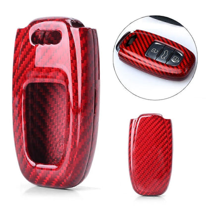 Carbon Fiber Remote Key Fob Cover Case for Audi A3 A4 A5 A6 A7 A8