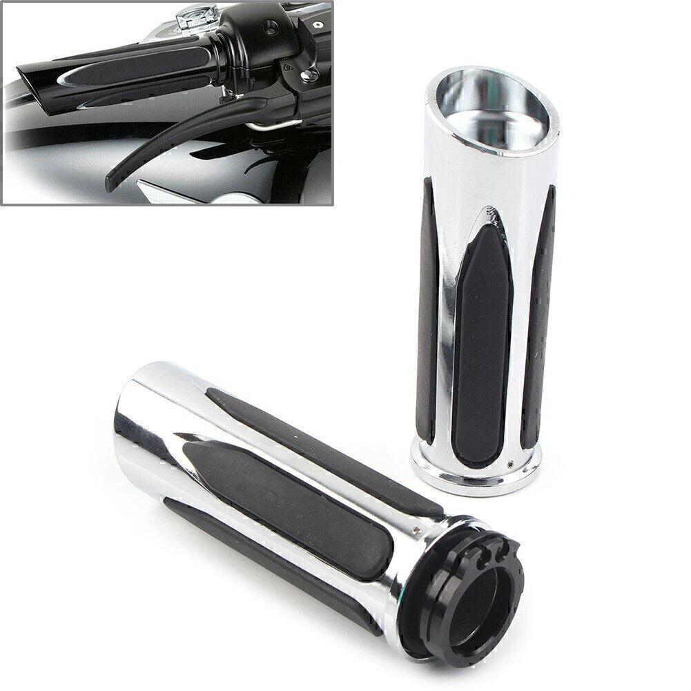 Chrome Soft Touch Hand Grips for Harley Touring Street Road Glide (2014-2023)