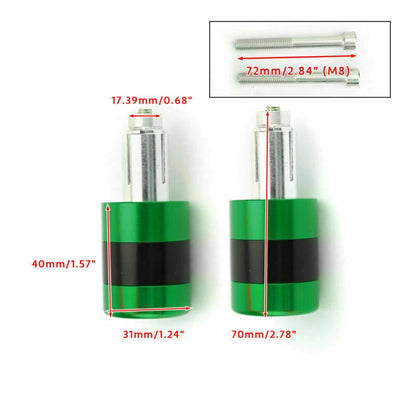 22mm Aluminum Green Motorcycle Handlebar Weights for F2