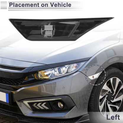 Left Side Marker Light Cover for Honda Civic (2016-2021) - Smoked Color