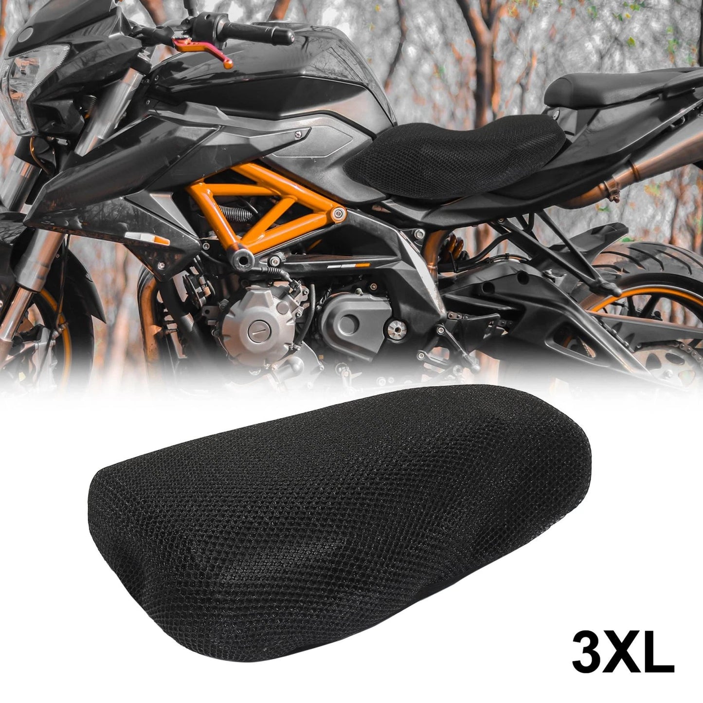 Seat Cover / 96x56cm / Anti Slip 3D Mesh Fabric Seat Breathable Black
