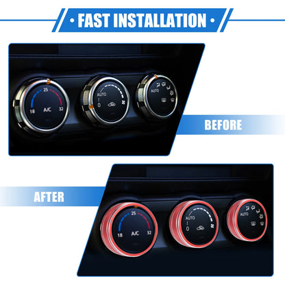 3x AC Switch Knob Cover Ring Decor Jeep Wrangler JK JKU (2011 - 2018)
