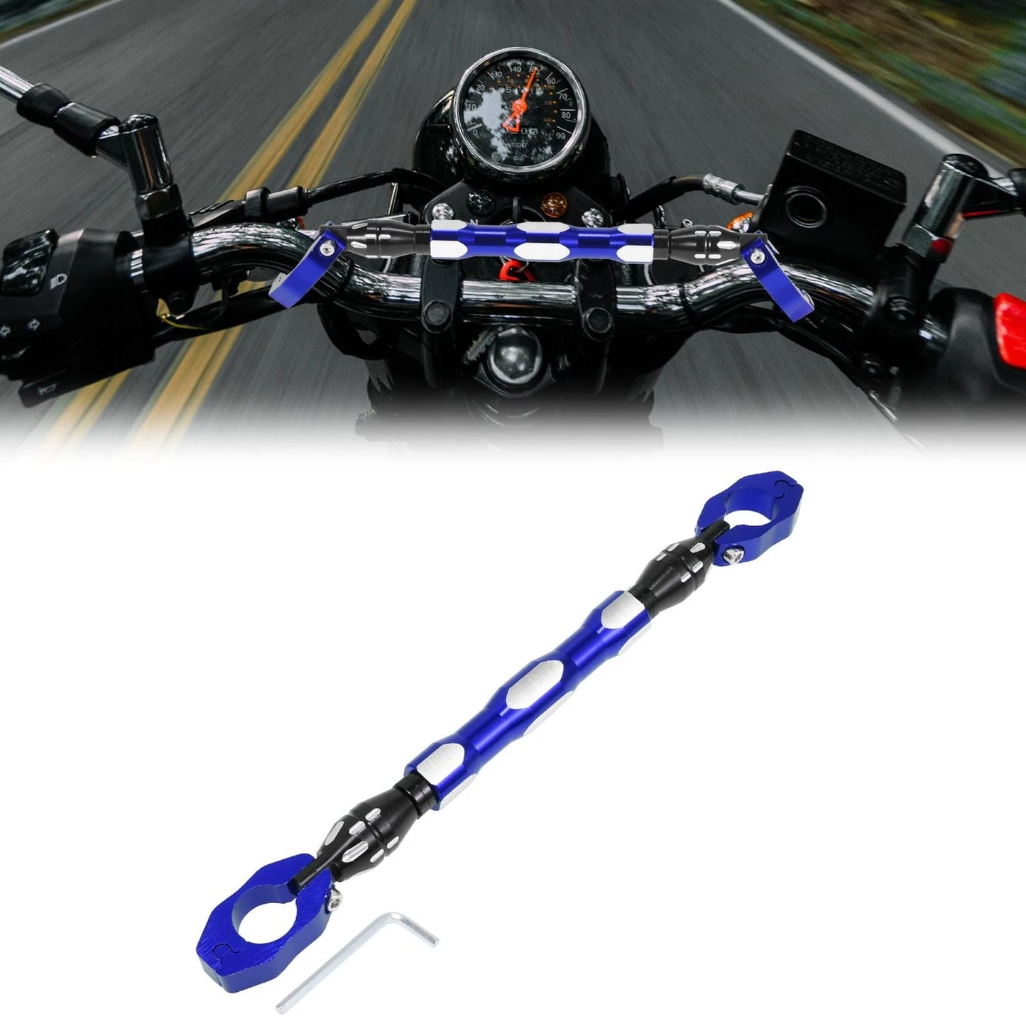Set 22mm Blue Universal Balance Bar Crossbar Handlebar for Motorcycle