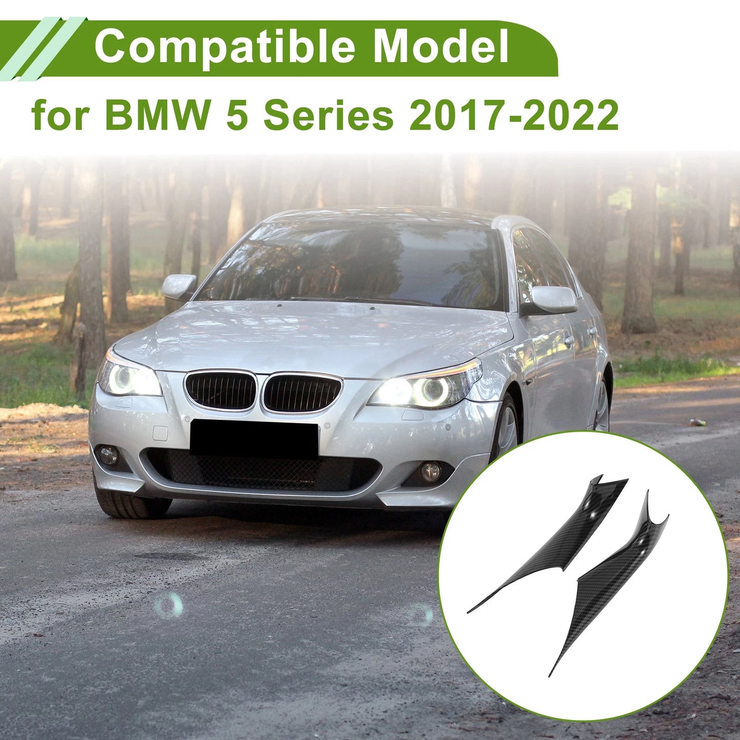 Door Panel Handle Pull Trim Cover for BMW 5 Series (2017-2022) Carbon Black