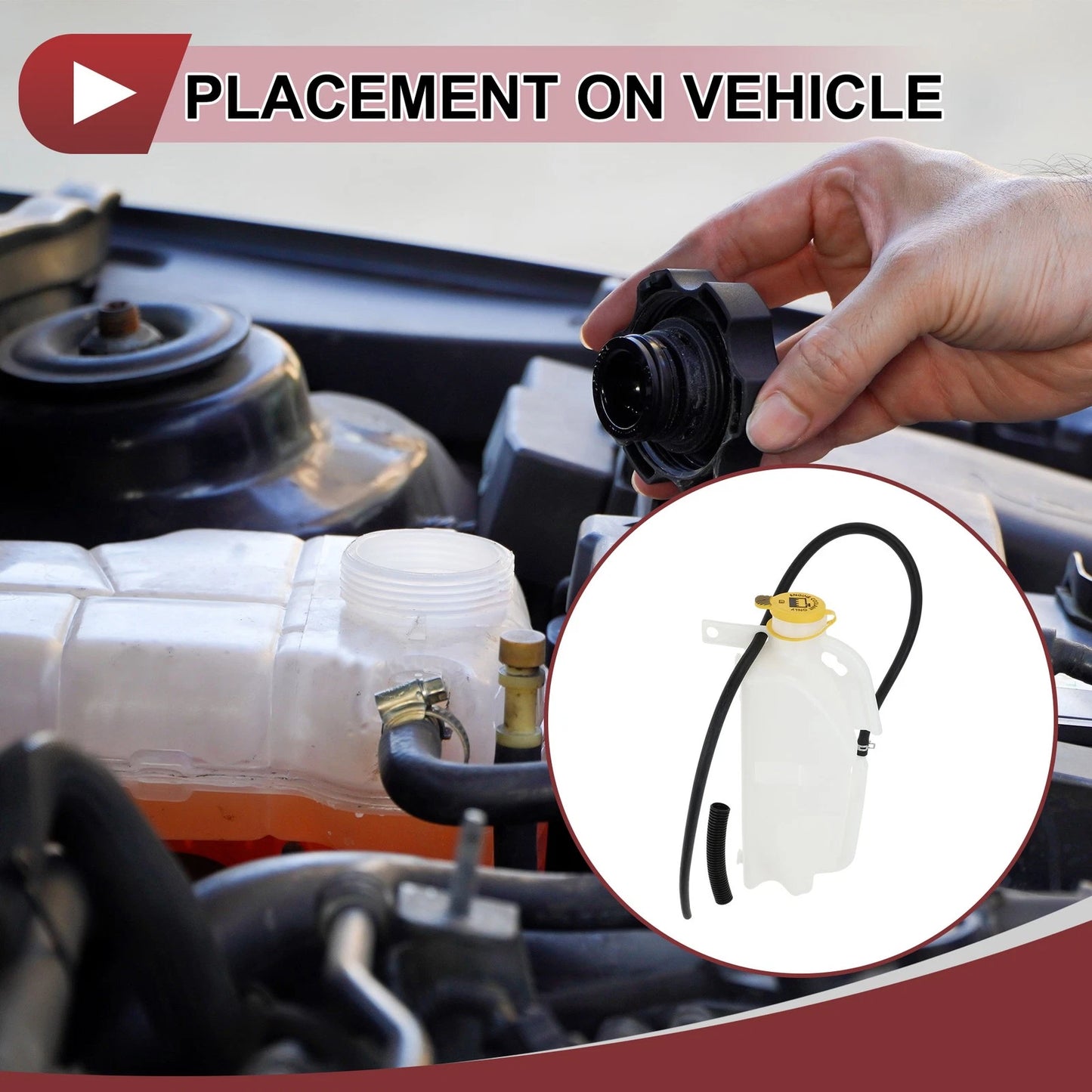 Coolant Expansion Overflow Tank with Cap for Jeep Wrangler