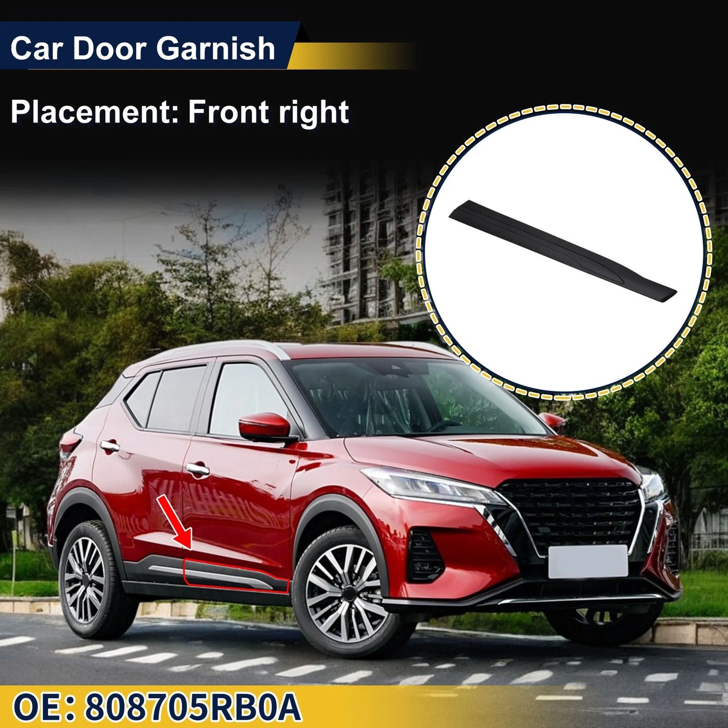 Lower Trim Door Side Front Right for Nissan Kicks SR (2018-2023)