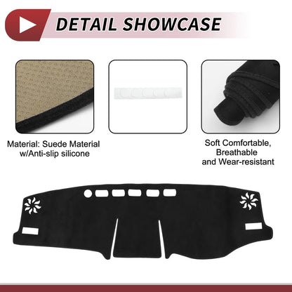 Dashboard Dash Cover Mat Sun Protector Pad Black for Toyota RAV4 (2019–2021)