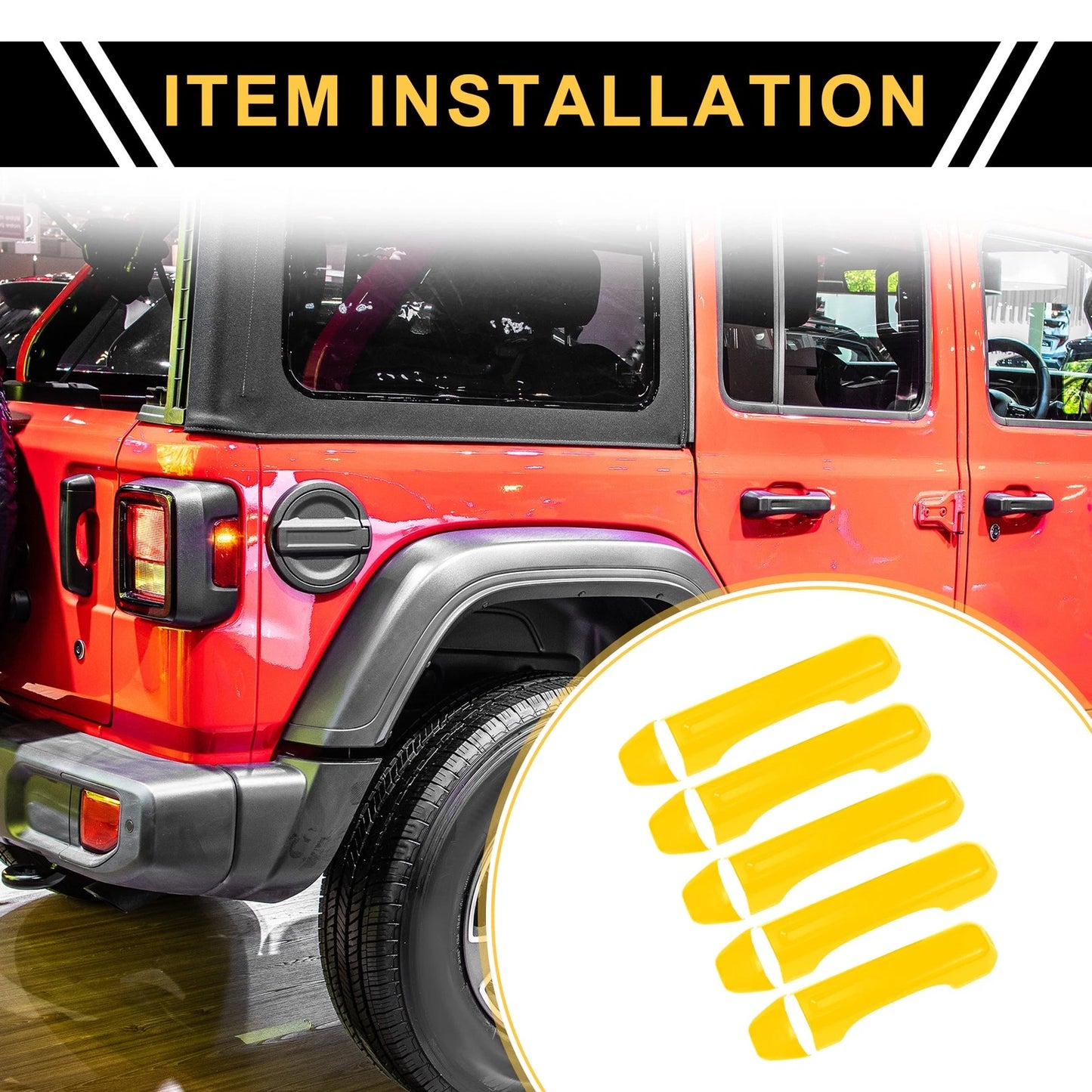 Door Tailgate Handle Cover for Jeep Gladiator JT (2020-2021) - 1 Set Yellow