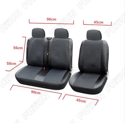 5mm Foam Laminate Front Seat Covers for Car - Grey Polyester & Leather (N/A)
