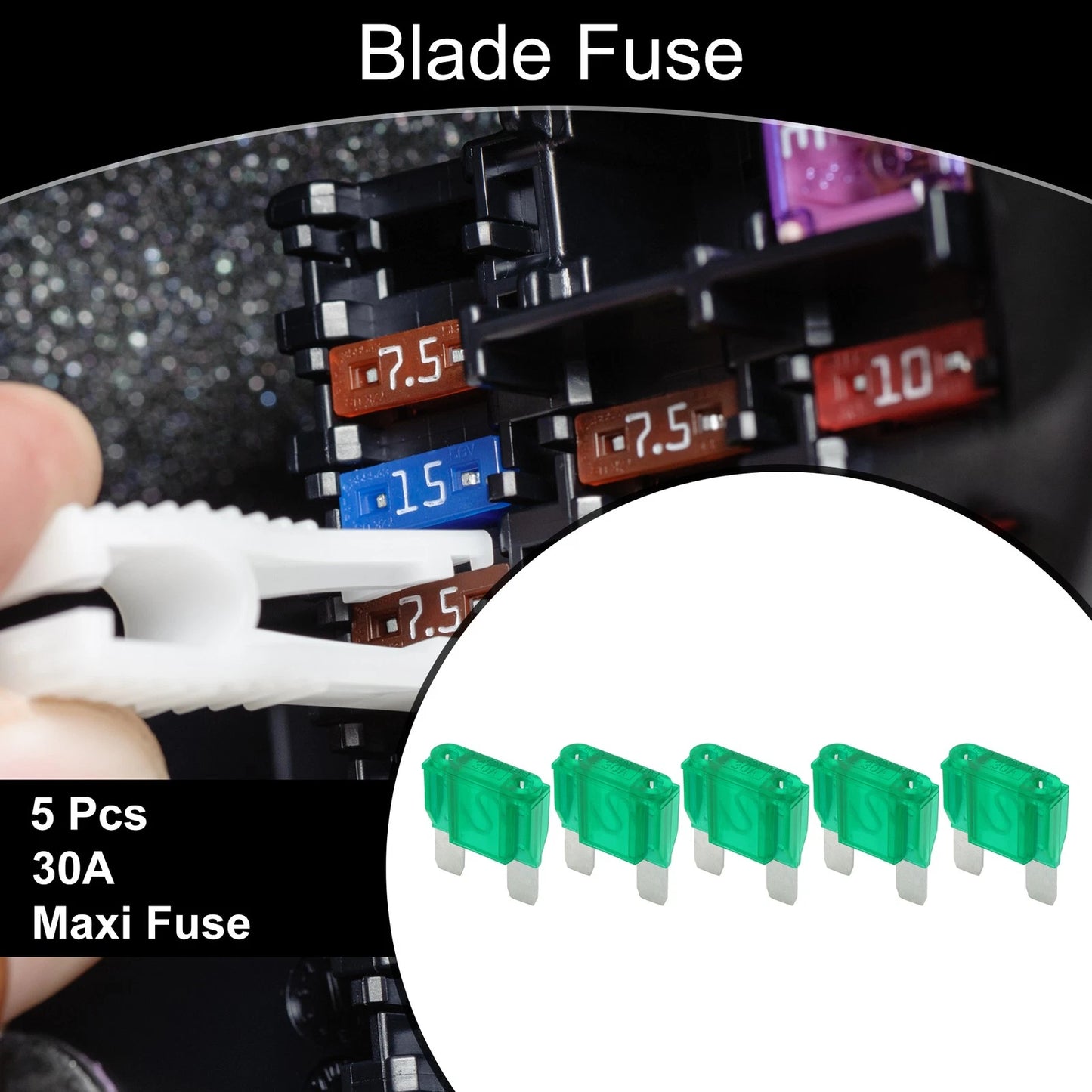 Maxi Fuse 30A Blade Fuse 5 Pcs for Car Boat Truck RV Motorcycle