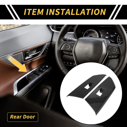 Carbon Fiber Door Window Switch Panel Cover Set for Toyota Tundra (14-21)