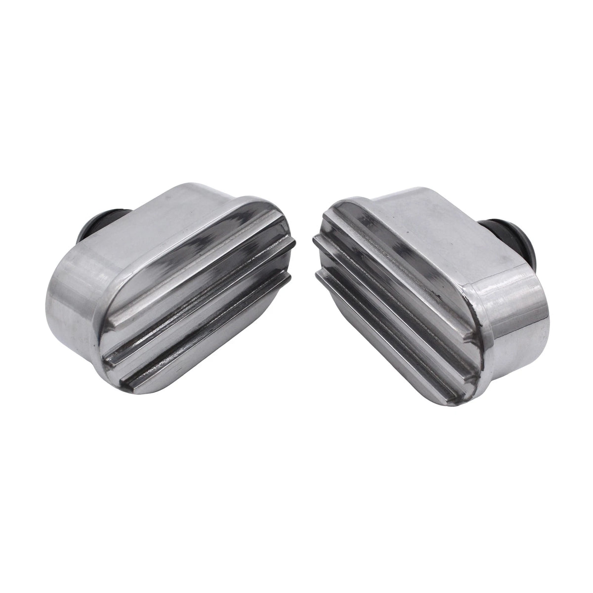 Polished Aluminum Finned Oval Air PCV Breather Combo for Valve Cover