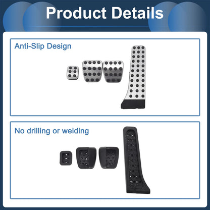 4 Pcs Manual Transmission Foot Accelerator Pedal Covers for Mercedes Benz C-Class