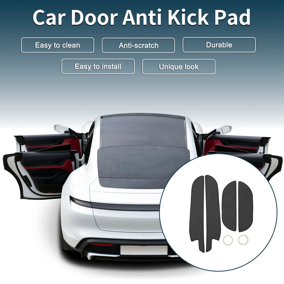 Kia Sorento Door Anti Kick Pad Sticker Protector Black 2009-2012 1 Set