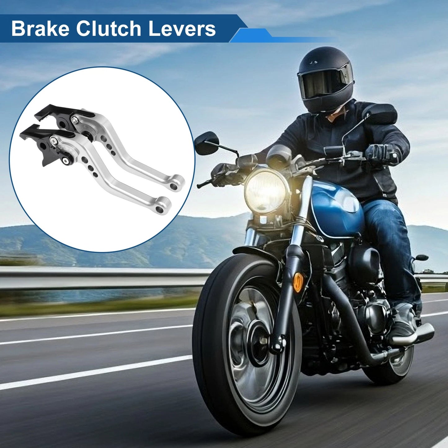 1 Pair Brake Clutch Lever Silver for Kawasaki ZX-9R/ZX-9 (1994–1997)