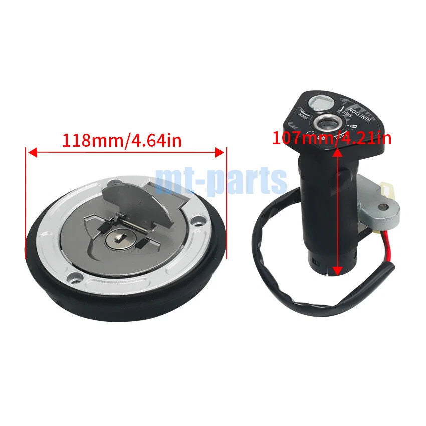 Fuel Gas Cap Ignition Key Switch Seat Lock Set for Yamaha YZF R15 (2019-2021)