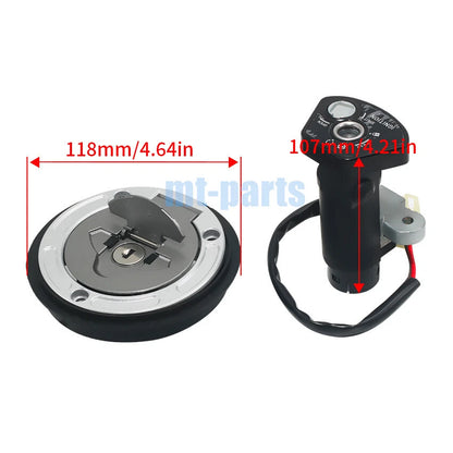 Fuel Gas Cap Ignition Key Switch Seat Lock Set for Yamaha YZF R15 (2019-2021)
