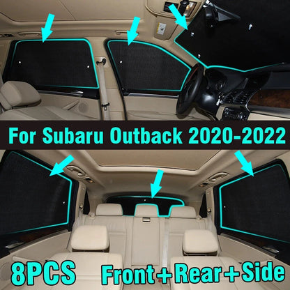 8X Front/Side/Rear Window Sunshade for Subaru Outback (2020–2022)