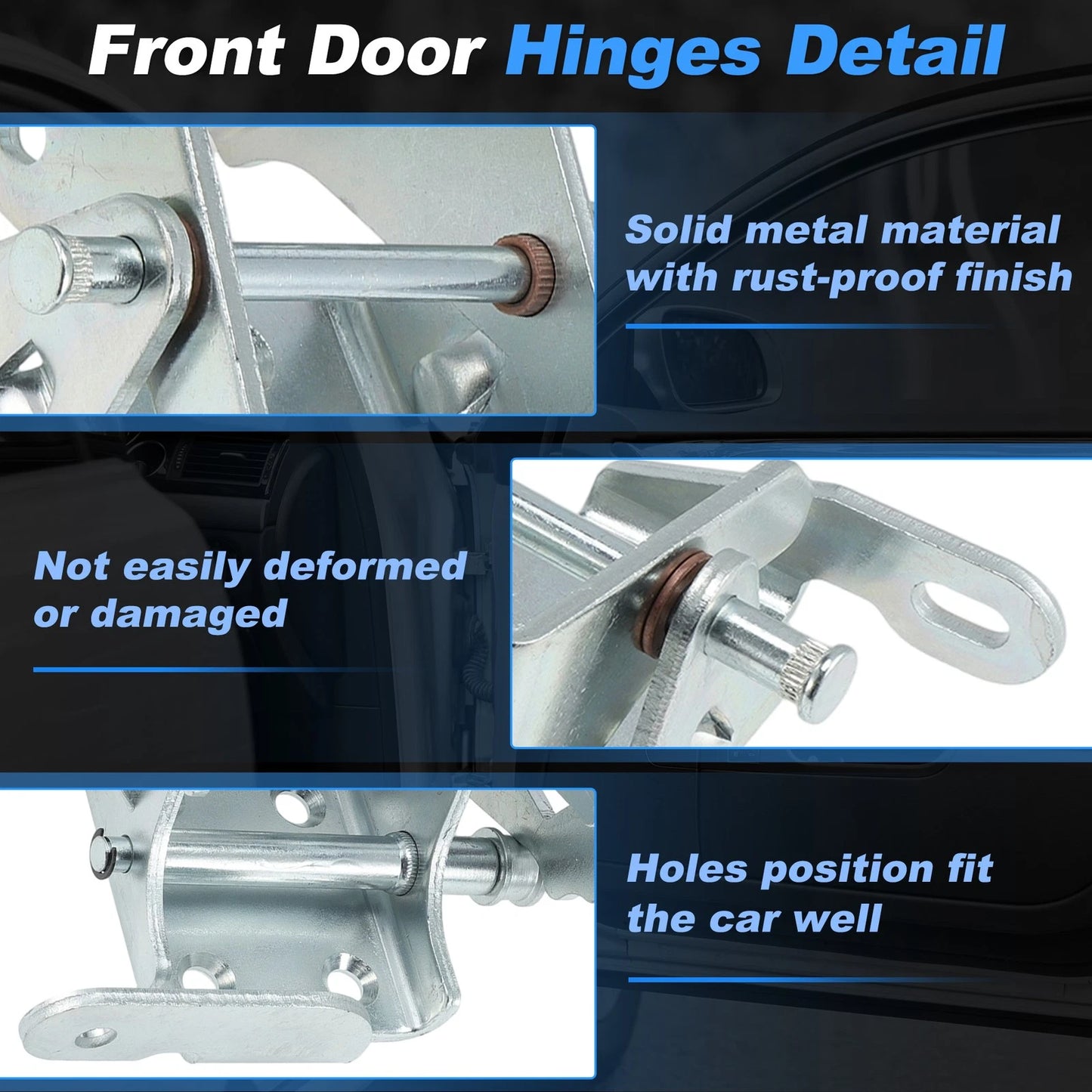 Door Hinge Kit Front Left Upper Lower for Chevy Blazer S10 (1995-2005)