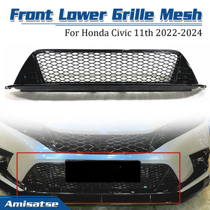 Grille Mesh for Honda Civic 11th Gloss Black (2022-2025)