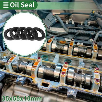 Oil Seal 35x55x10mm Black 5 Pcs Seal Ring Rotary Shaft NBR Rubber