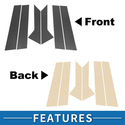 6pcs Door Pillar Window Trim for Ford Mondeo Fusion (2013-2023) Carbon Fiber