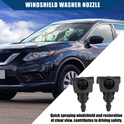 Windshield Washer Nozzles for Nissan (2013-2018) Front Pair Black