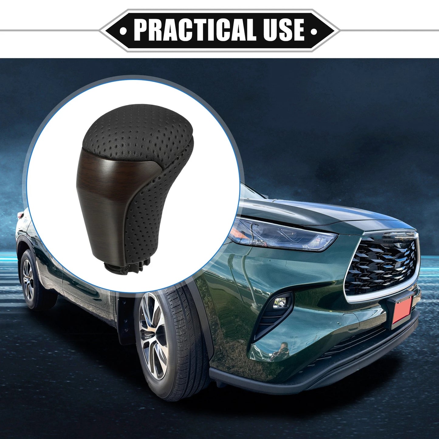 Automatic Gear Shift Knob for Toyota Highlander 2014-2019 Black Drilled
