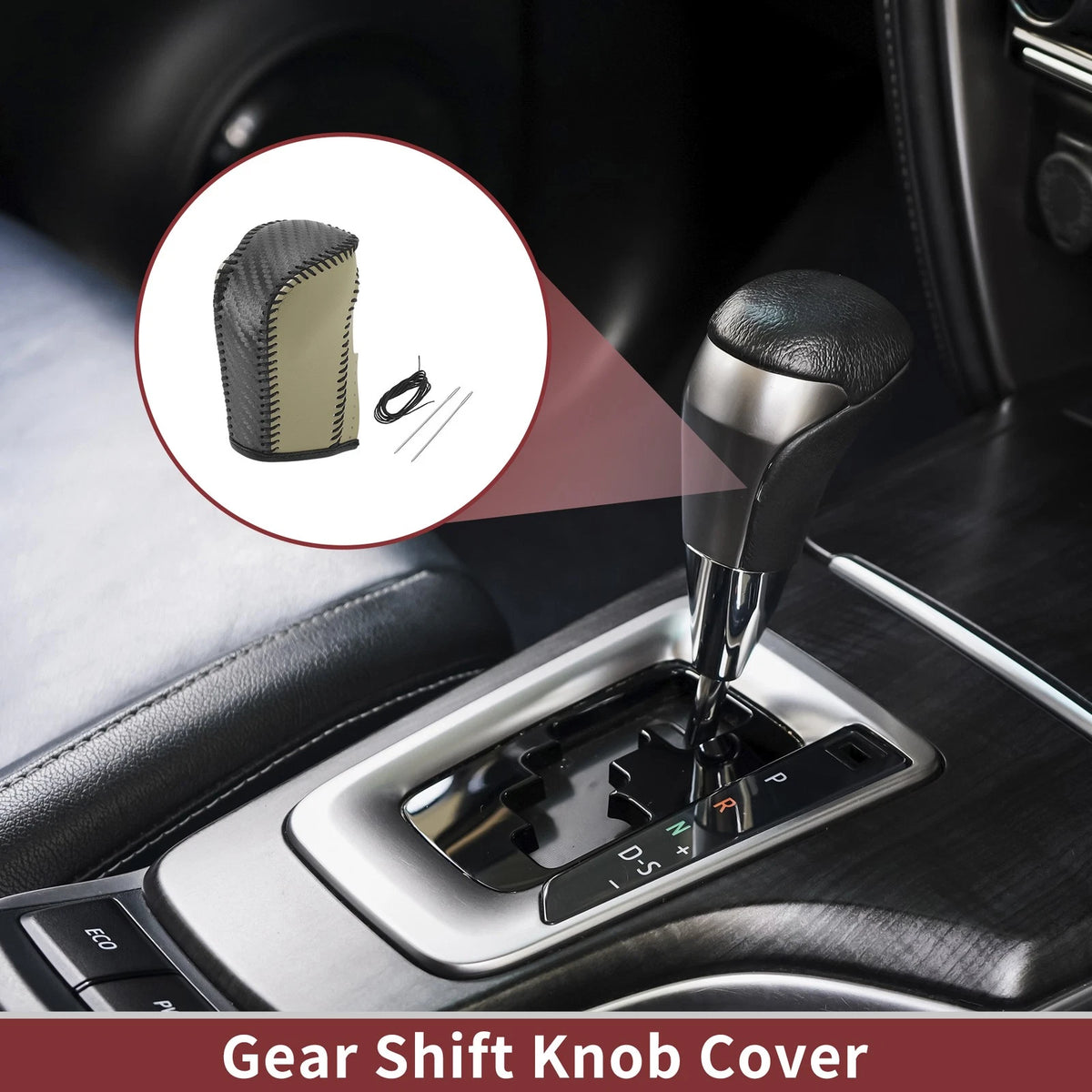 Car Gear Shift Knob Cover 1 Pc for Honda Crider (2019-2022) Beige Leather