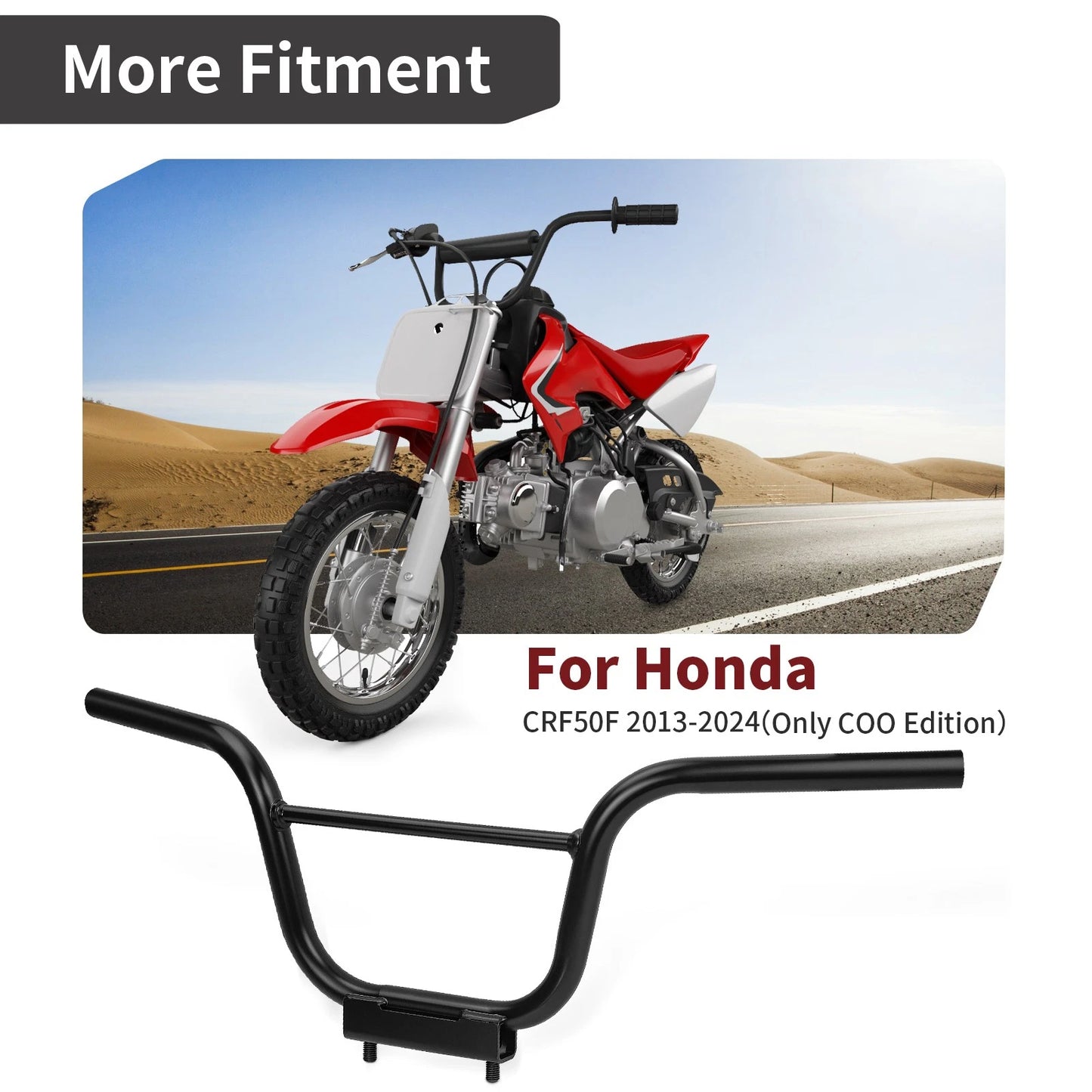 Black Handlebar Steering Bars for Honda CRF50F (2004-2023)