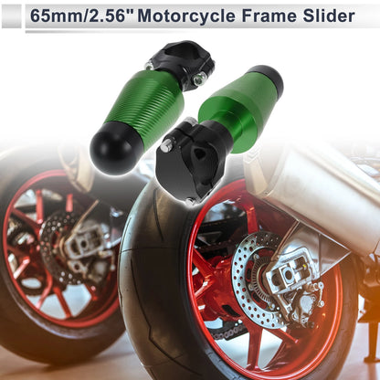 2 x 1.1"-1.3" Aluminum Alloy Motorcycle Slider Frame Green for Motorcycle