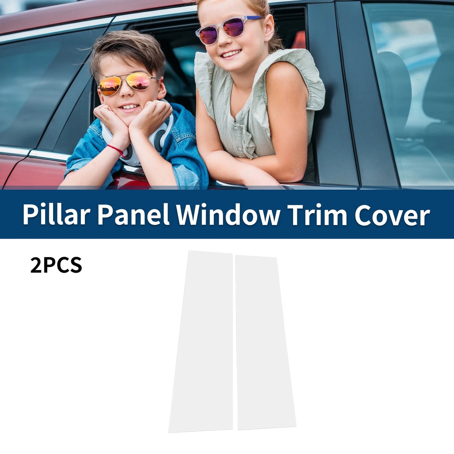 2 x Car Pillar Window Trims for Ford Bronco Offroad Chrome Silver (2021-2022)
