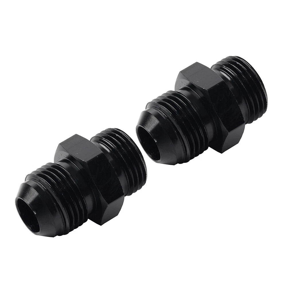 Black Aluminum AN10 Flare to 6AN ORB Male Fitting Adapter w/ O-Rings