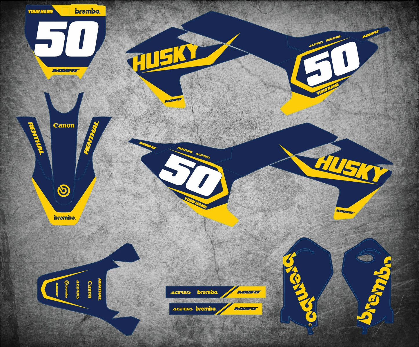 Graphics Kit HAMMER Decals for Husqvarna TC 50 (2017-2021)