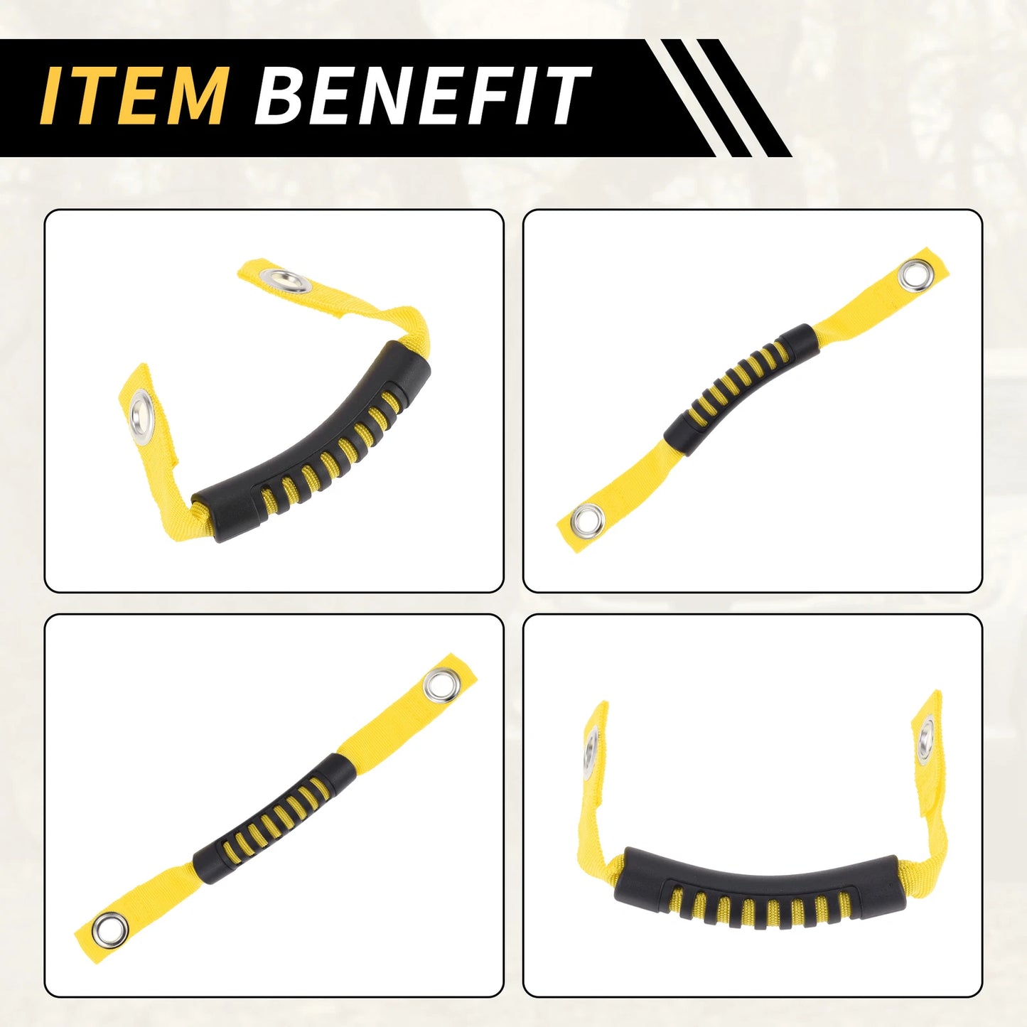 Roll Bar Grab Handles for Jeep Wrangler Roof Rope Handle Yellow