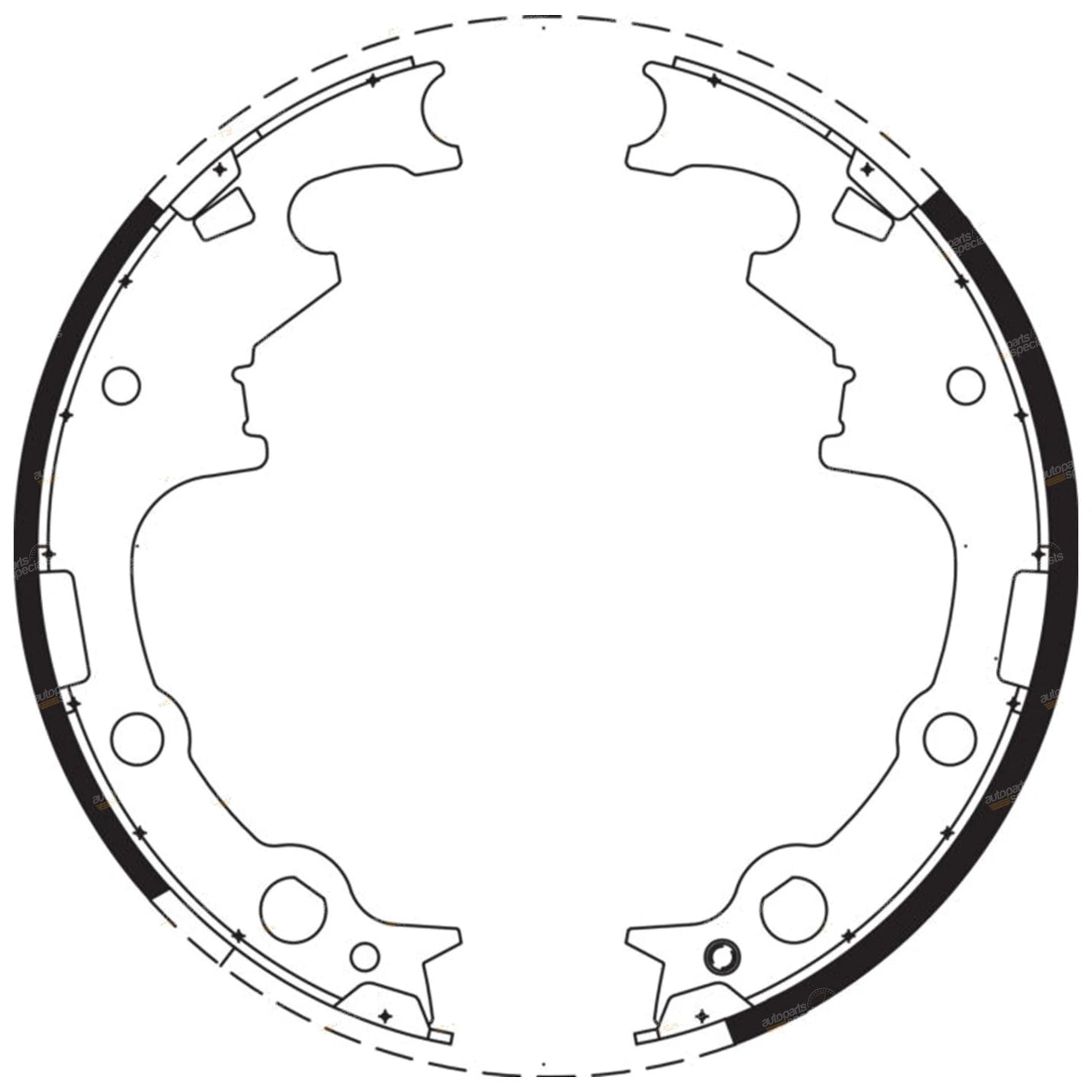 Rear Brake Shoes Linings Set for Jeep Wrangler TJ (1997-2006)