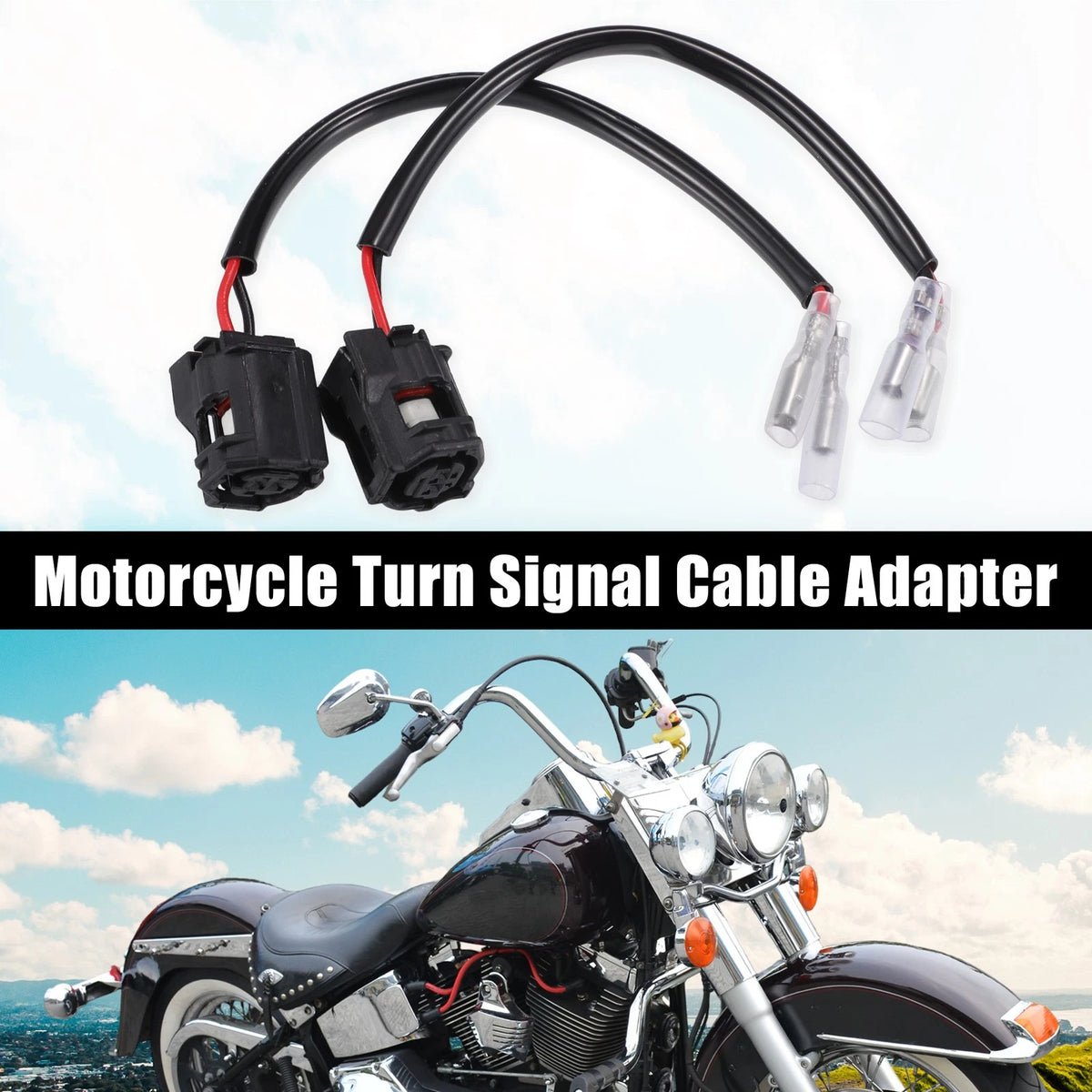 2 x Motorcycle Turn Signal Cable Wiring Adapter Connectors for Yamaha MT-10