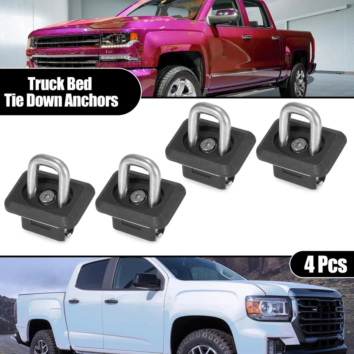 4pcs Tie Down Anchors Truck Bed Anchor for Chevy Silverado GMC Sierra Canyon