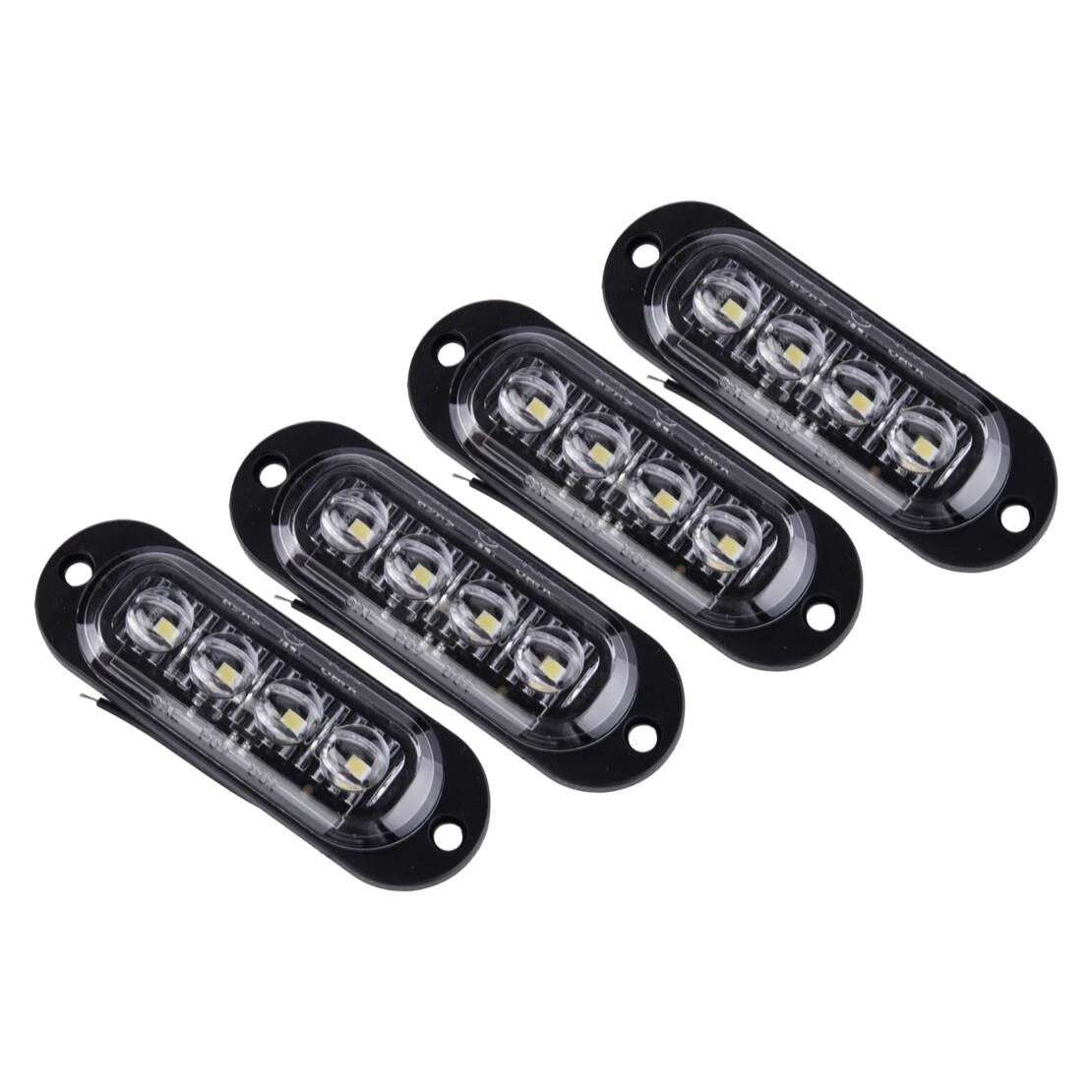 4x LED Side Marker Clearance Lights for Trailer Truck (12V-24V)