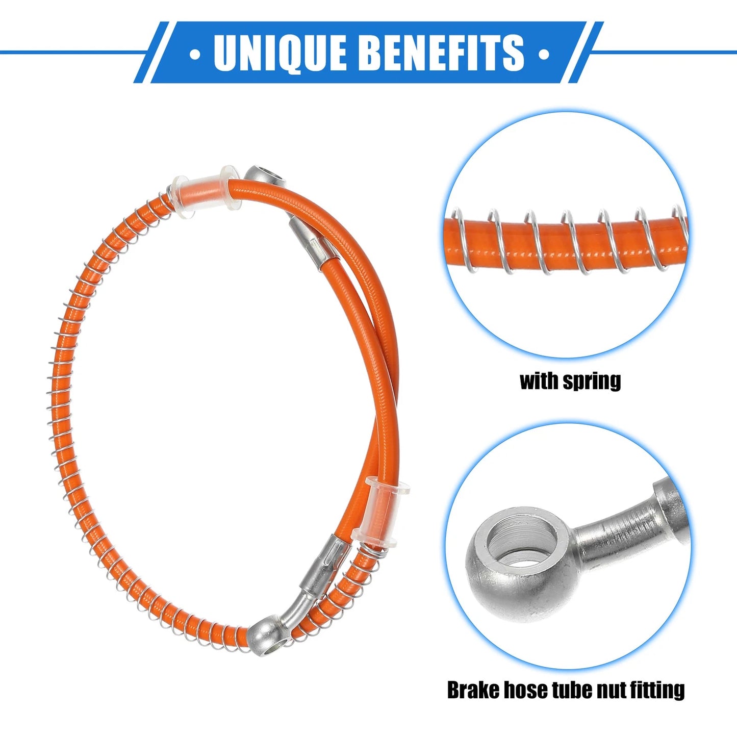 Hydraulic Brake Hose Line Orange 70cm 27.56" 10mm for Motorcycle