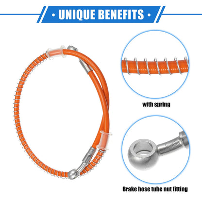 Hydraulic Brake Hose Line Orange 70cm 27.56" 10mm for Motorcycle