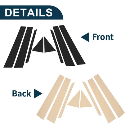8 Pcs Door Pillar Window Trim for Toyota Prius (2010-2015) Black