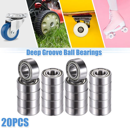 686ZZ 20pcs 6x13x5mm Double Metal Shield Deep Groove Ball Bearings for Machinery